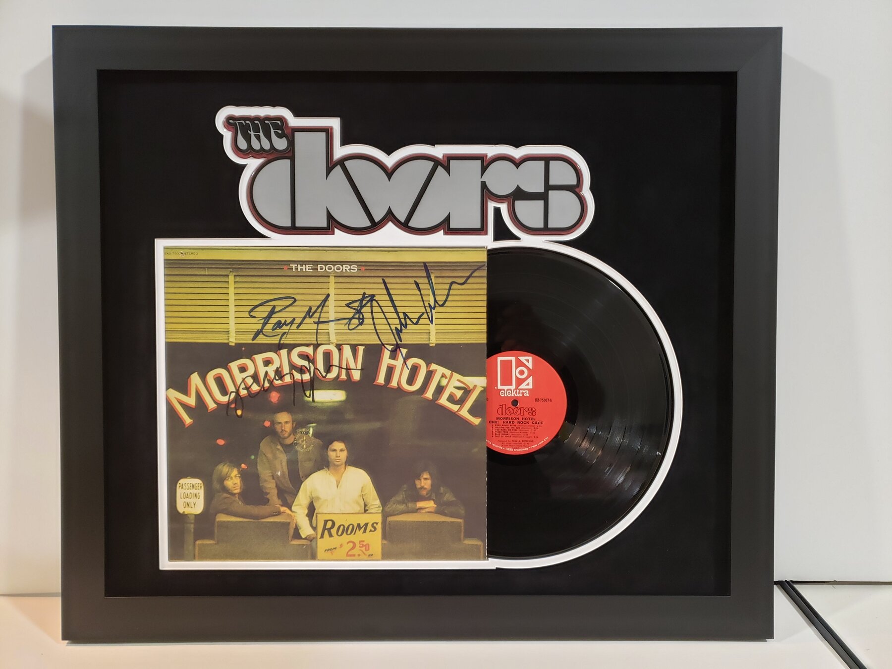 Full project view of the doors — morrison hotel custom music memorabilia framing