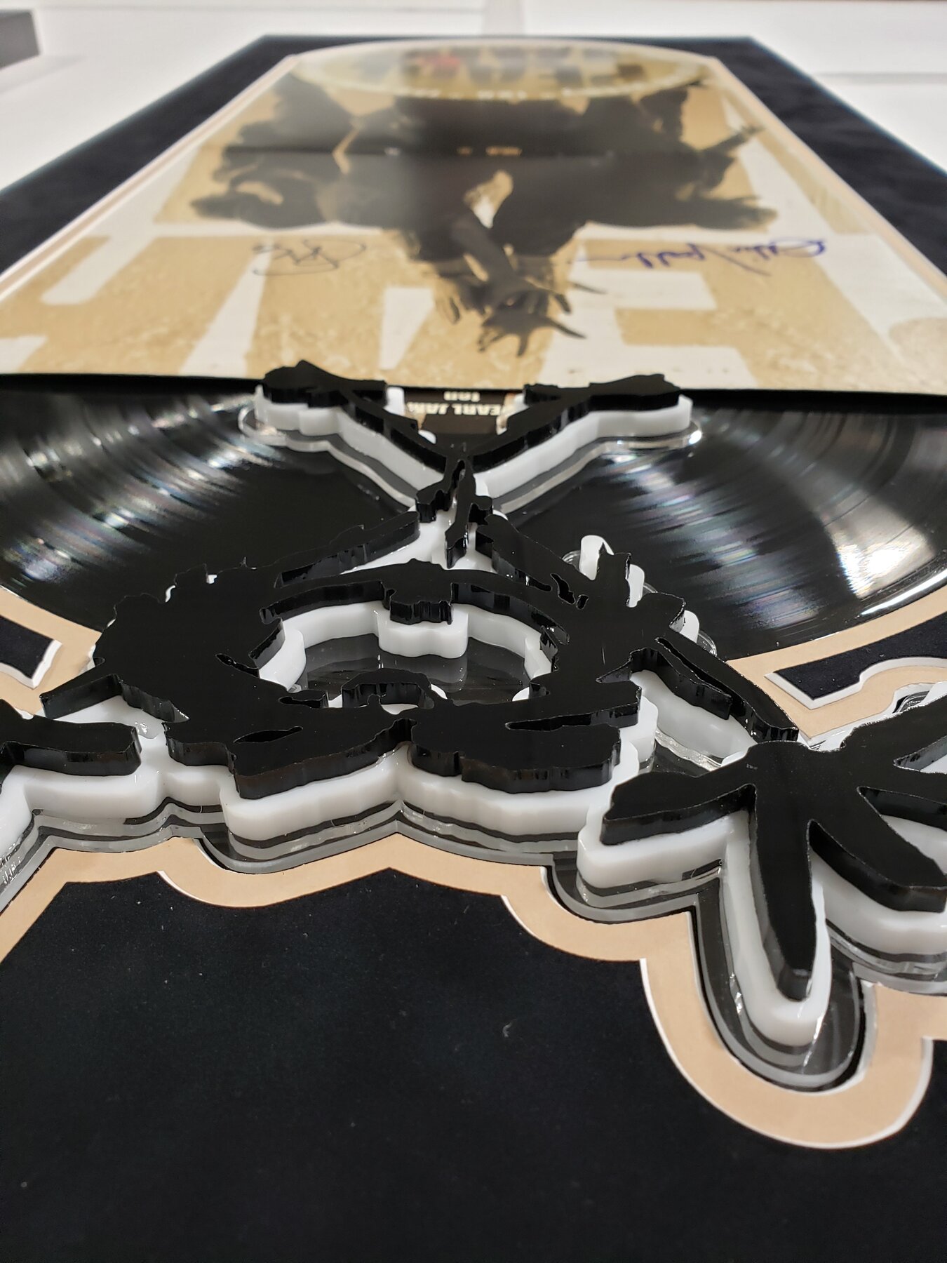 Full project view of pearl jam — ten custom music memorabilia framing