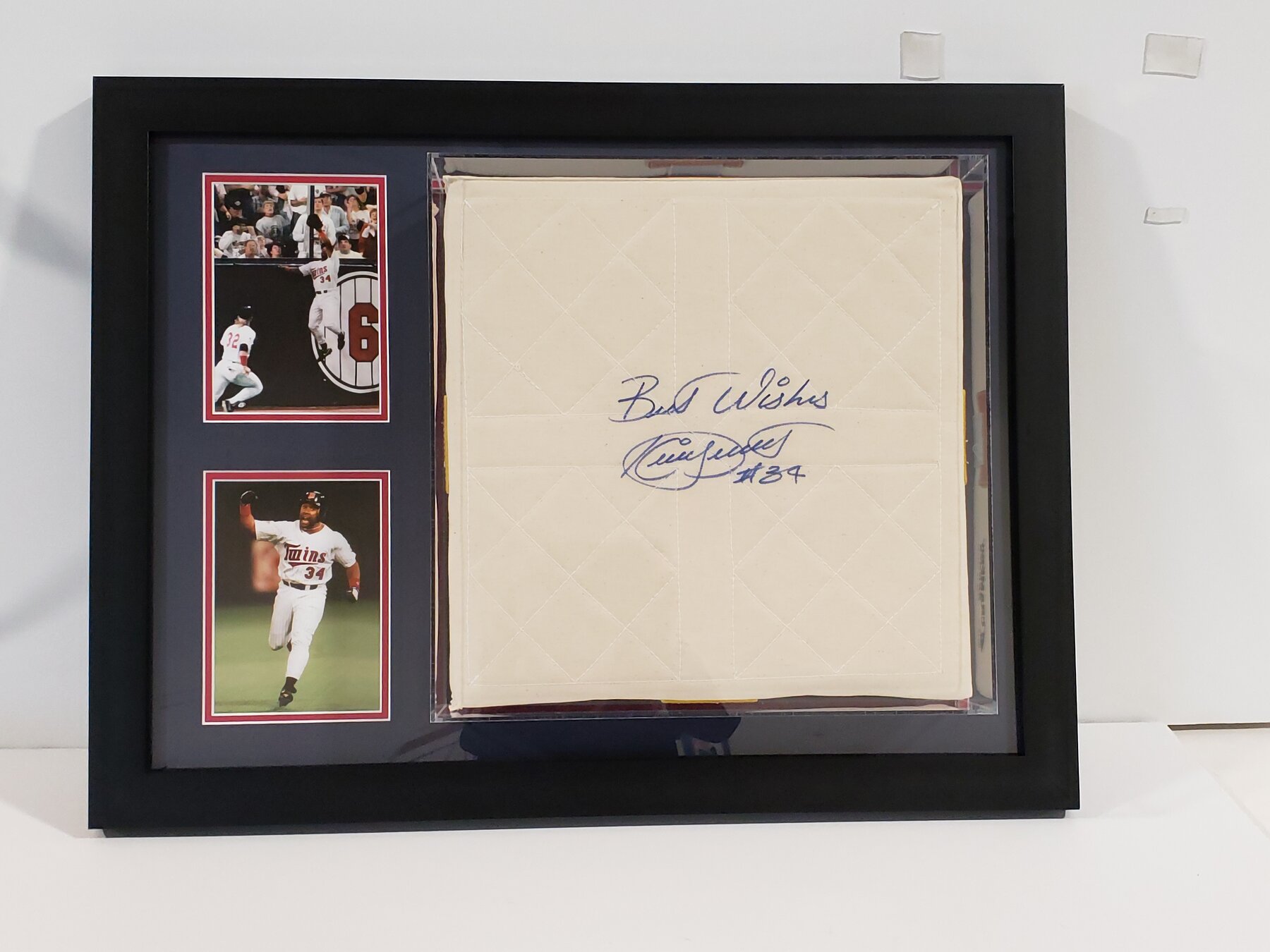 Full project view of signed basketball jersey shadowbox custom framing project