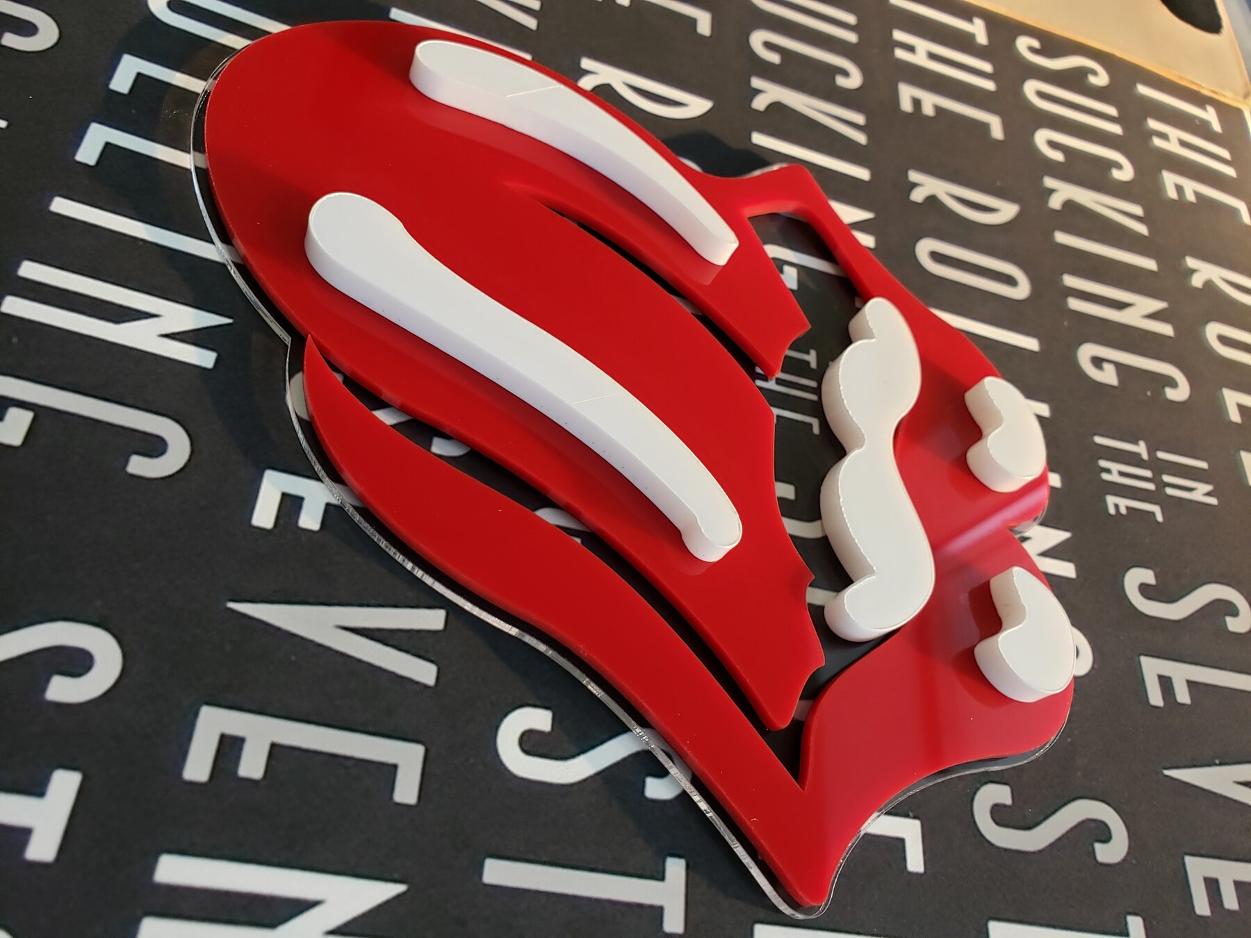 Full project view of the rolling stones — dimensional logo custom music memorabilia framing