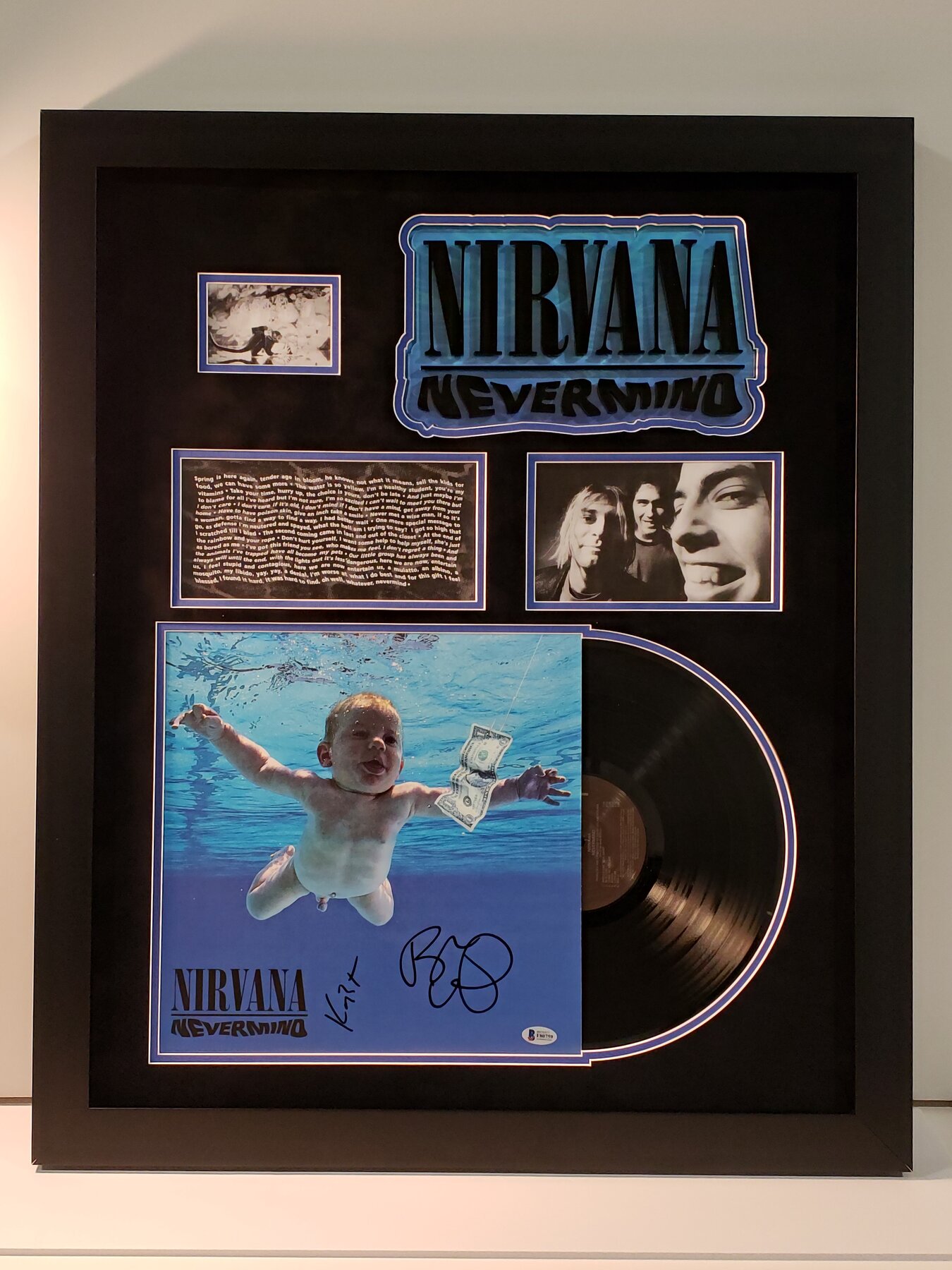 Full project view of nirvana — nevermind custom music memorabilia framing