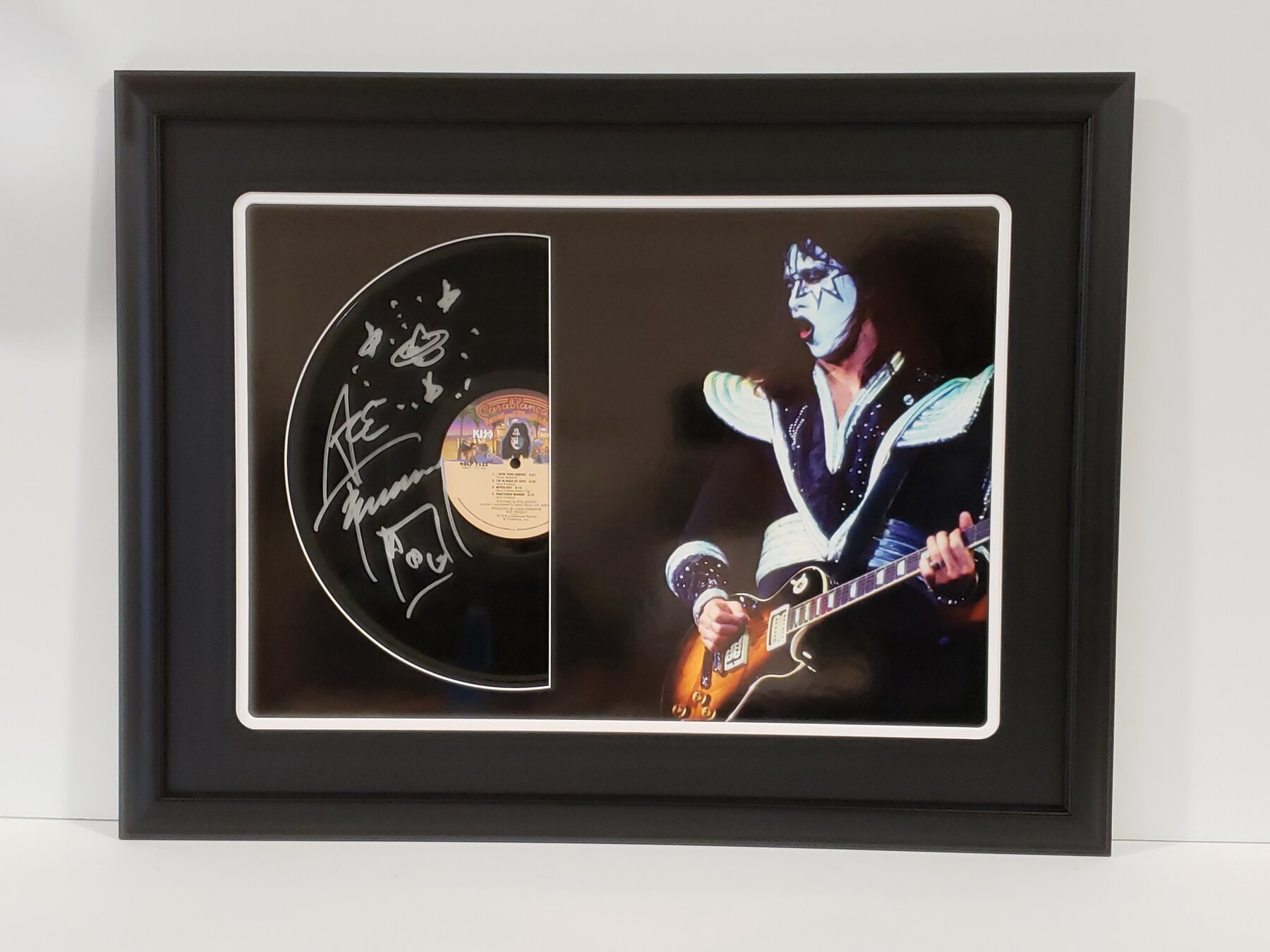 Full project view of kiss — signed record display custom music memorabilia framing