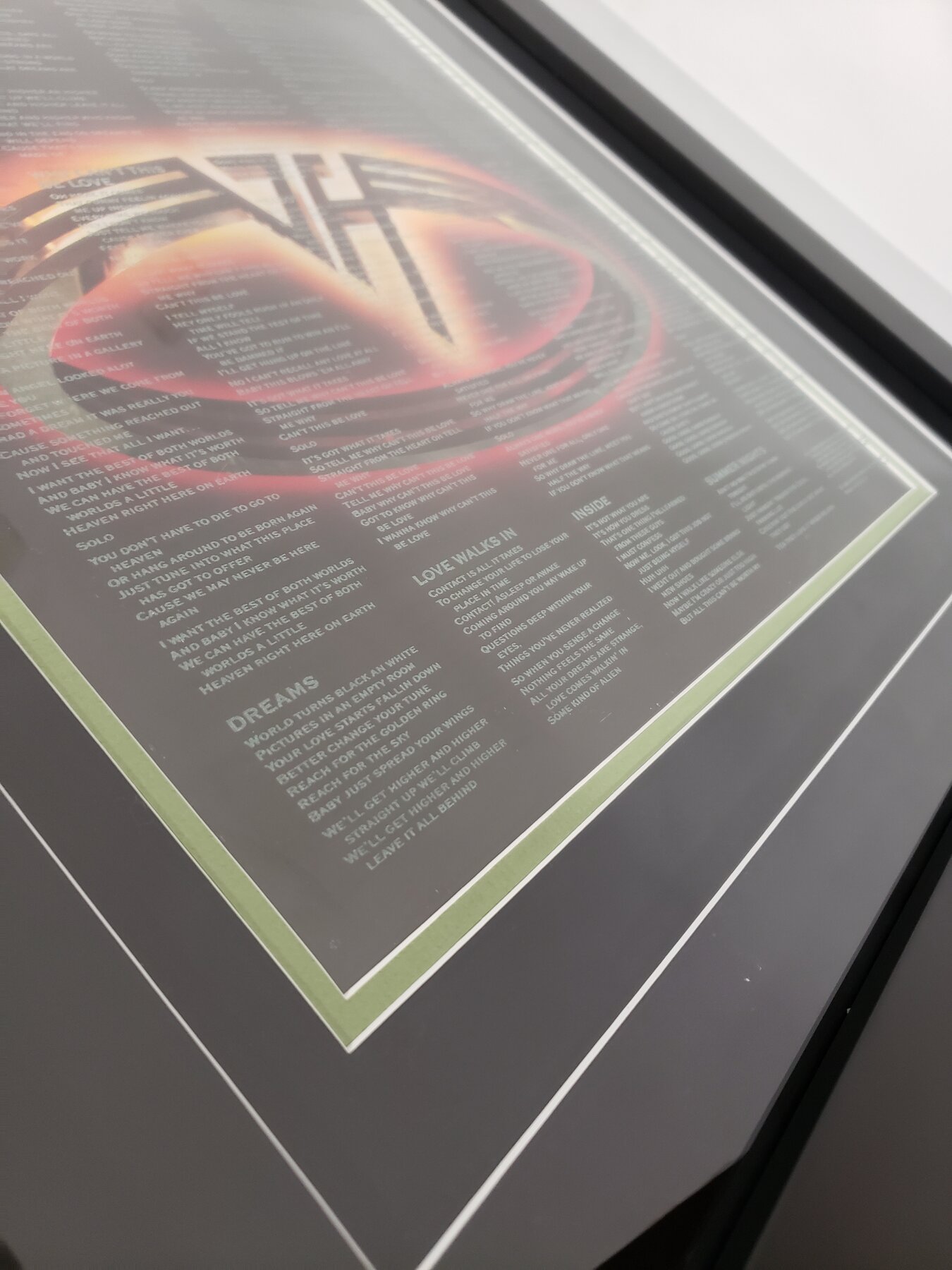 Full project view of van halen — vinyl display custom music memorabilia framing